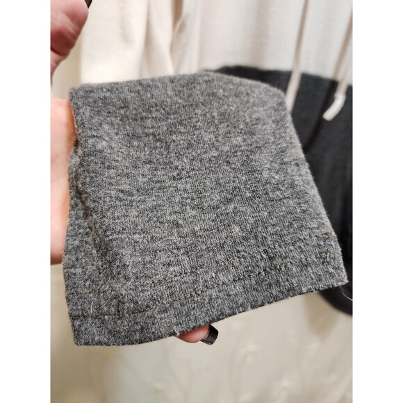 Womens XL Pink White Gray Sweater Hood Color Block Cozy Sporty Neapolitan Light - Picture 3 of 16